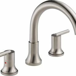 Delta Faucet Trinsic Roman Double Handle Bathtub & Shower Faucet Trim, Stainless Steel