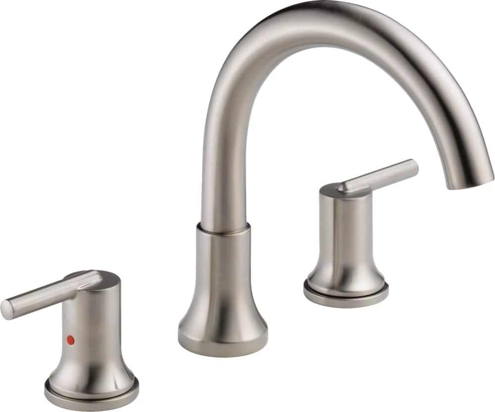 Delta Faucet Trinsic Roman Double Handle Bathtub & Shower Faucet Trim, Stainless Steel