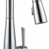 Delta Essa Single Handle Pull-Down Bar/Prep Faucet, Arctic Stainless Steel