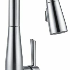 Delta Essa Single Handle Pull-Down Bar/Prep Faucet, Arctic Stainless Steel