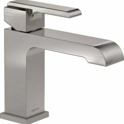 Delta Faucet Ara Single Handle 4-in Centerset Bathroom Sink Faucet, Stainless Steel