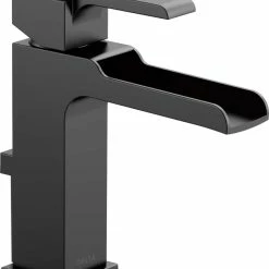 Delta Ara 1-Handle Channel Bathroom Faucet With Metal Pop-Up, Matte Black