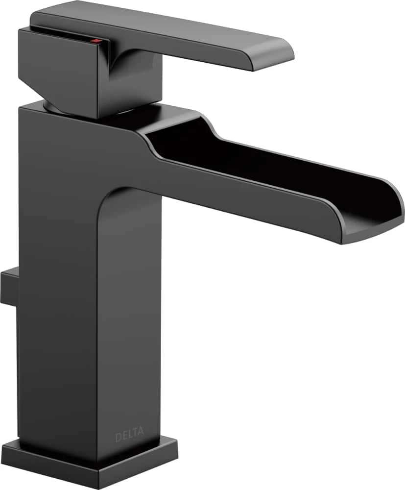 Delta Ara 1-Handle Channel Bathroom Faucet With Metal Pop-Up, Matte Black