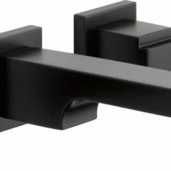 Delta Faucet Ara Double Handle Wall Mount Bathroom Sink Faucet Trim, Matte Black