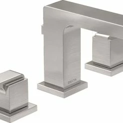 Delta Ara 2-Handle Wide Spread Bathroom Faucet, Stainless Steel