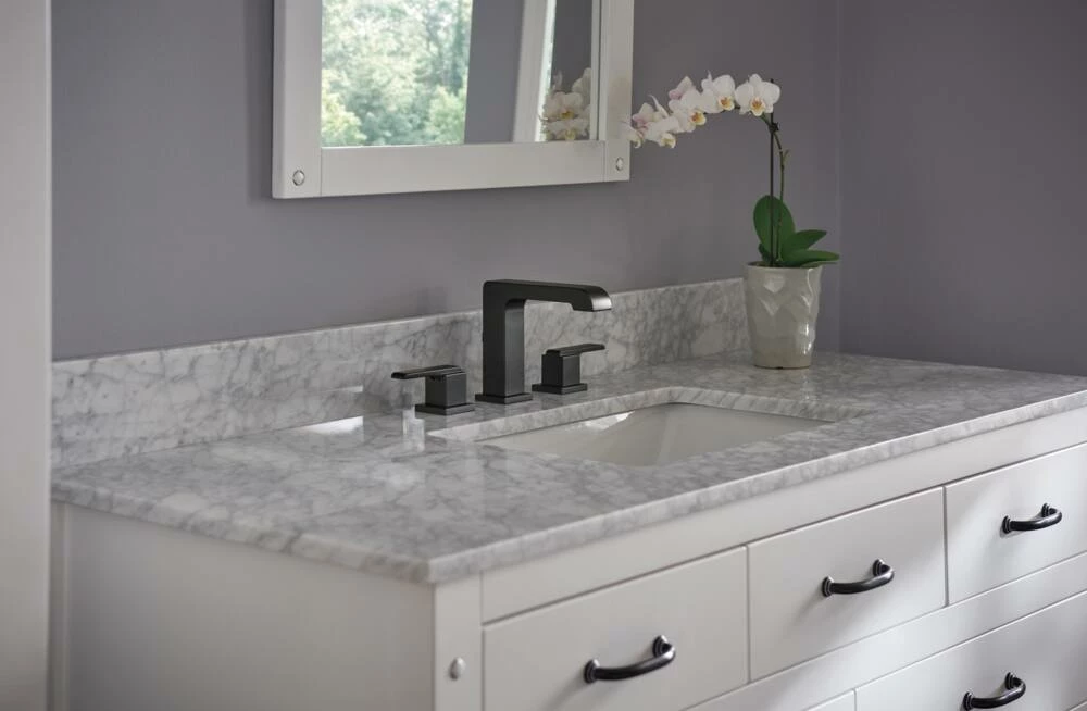 Delta Ara 2-Handle Wide Spread Bathroom Faucet, Matte Black - Image 2