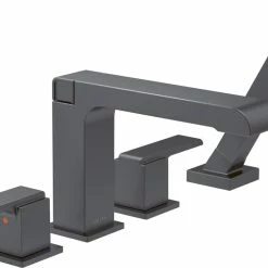 Delta Ara Roman Tub Trim With Hand Shower, Matte Black