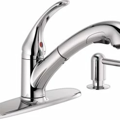 Delta Faucet Principals Single Handle Pull Out Kitchen Faucet, Chrome