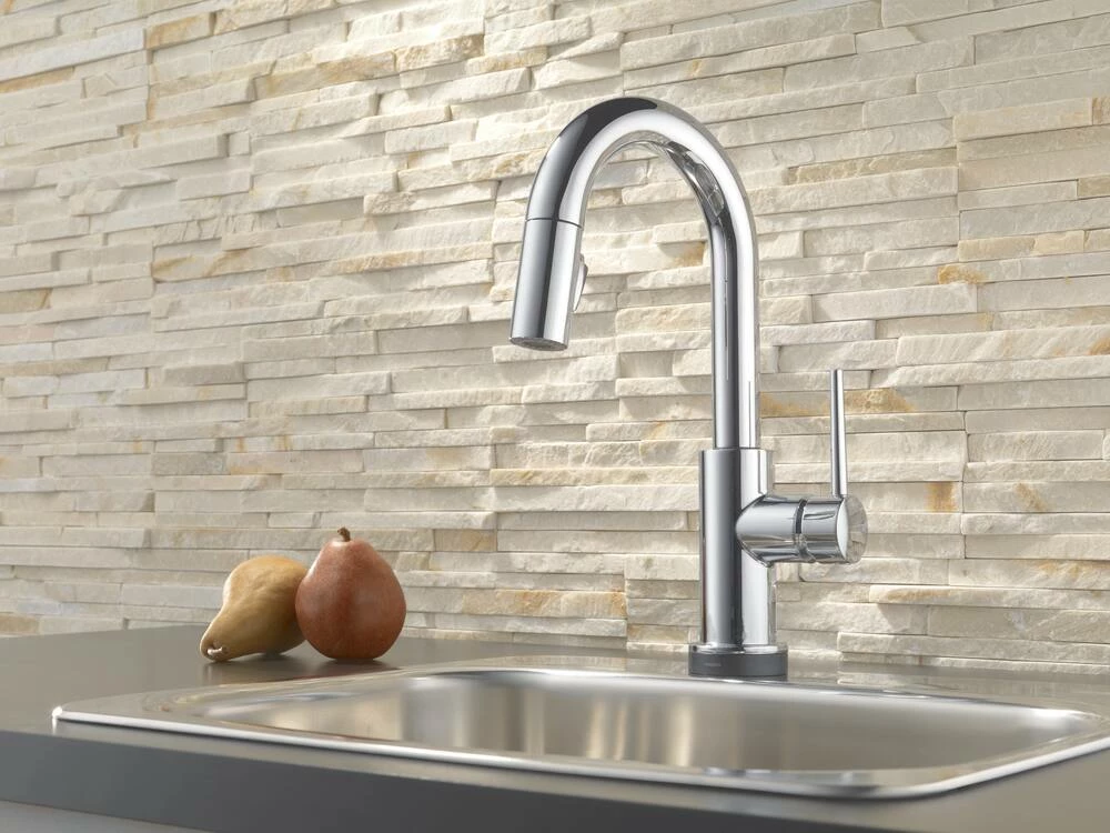 Delta Trinsic 1-Handle Pull-Down Bar/Prep Faucet, Chrome - Image 3