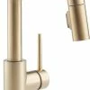 Delta Trinsic 1-Handle Pull-Down Bar/Prep Faucet With LED Signals, Champagne Bronze