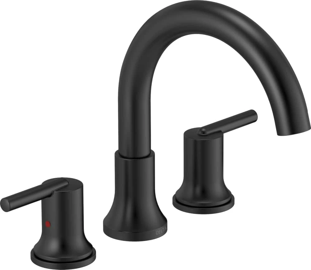 Delta Faucet Trinsic Roman Double Handle Bathtub & Shower Faucet Trim, Matte Black