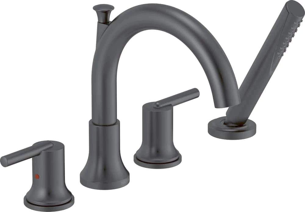 Delta Trinsic Roman Tub Trim With Hand Shower, Matte Black