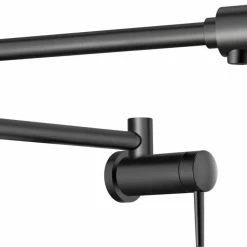 Delta Contemporary Wall Mount Pot Filler, Matte Black