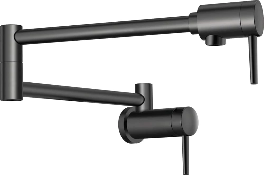 Delta Contemporary Wall Mount Pot Filler, Matte Black