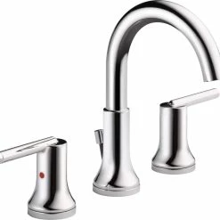 Delta Faucet Trinsic Double Handle Widespread 4-16-in Centerset Bathroom Sink Faucet With Pop-up Drain, Assorted Finishes
